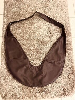 The Sash Bag Aubergine Standard Size Faux Leather Crossbody Sling Bag